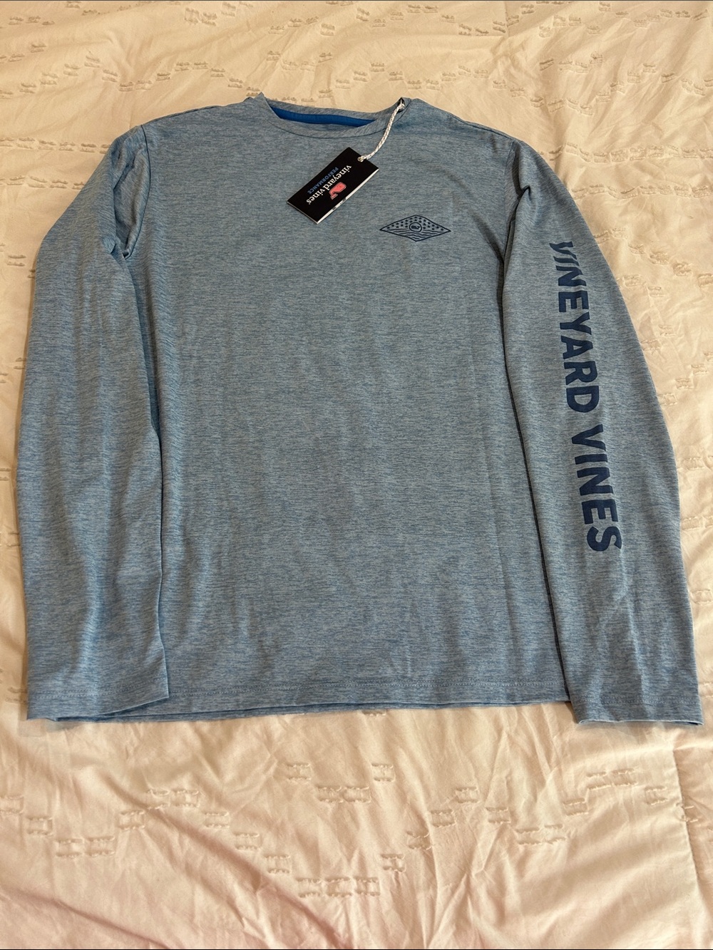 NWT Vineyard Vines Men’s Long Sleeve Performance Shirt – Blue Heather – XS
